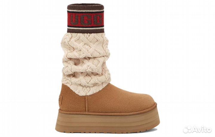 UGG Classic Sweater Letter Boot Chestnut Women's (41)