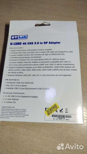 Адаптер с USB 3.0 на Display Port в 4K разрешение