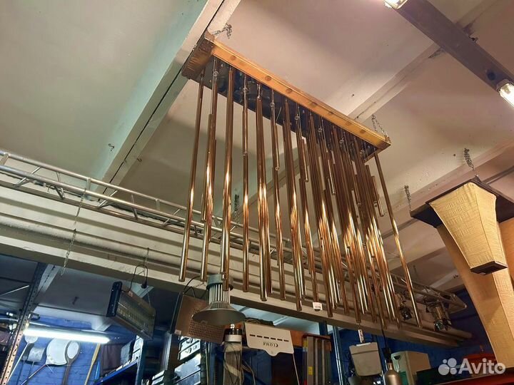 Люстра из сплава трубы цвет золото