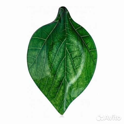 Салатник Oval Leaf 17.4x28.6 см, зеленый