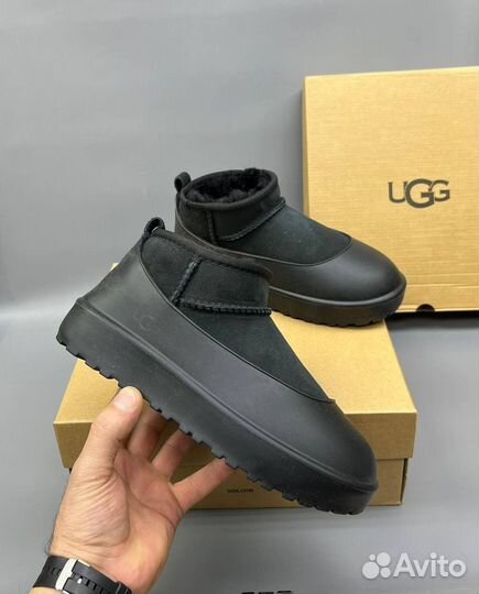 Угги UGG Ultra Mini Tasman «Black» с галошей