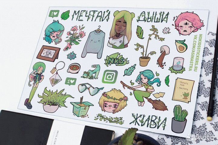 Печать и производство Стикеры Наклейки Стикерпаки