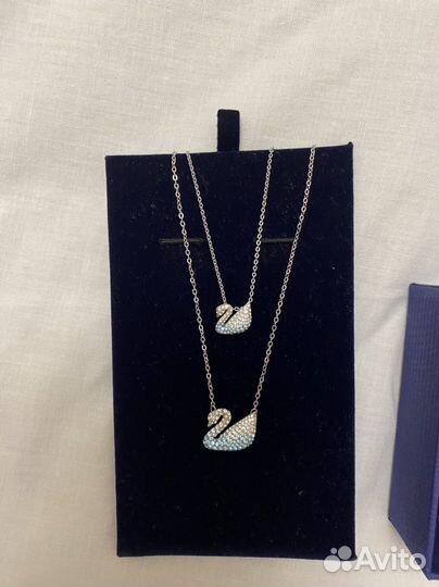 Набор серьги подвеска браслет swarovski swan