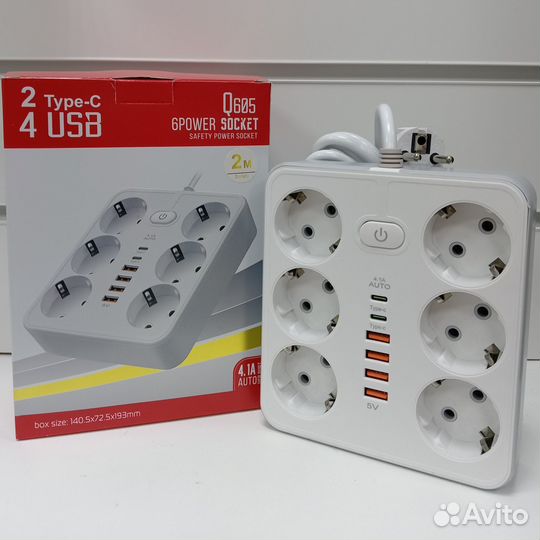 Сетевой фильтр удлинитель 2500 Вт