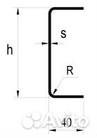 Швеллер оцинкованный 100*40*2 мм