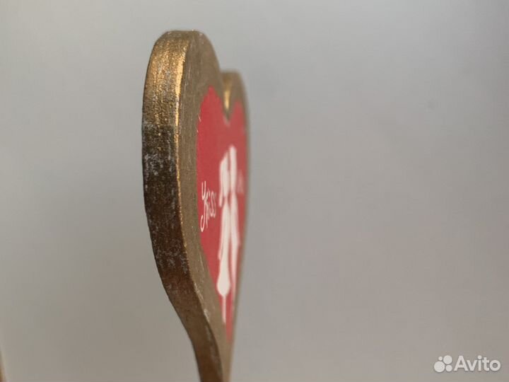 Топпер деревянный сердце 30см на 14 февраля