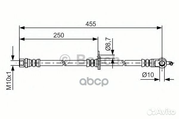 Шланг тормозной перед прав 1987481389 Bosch