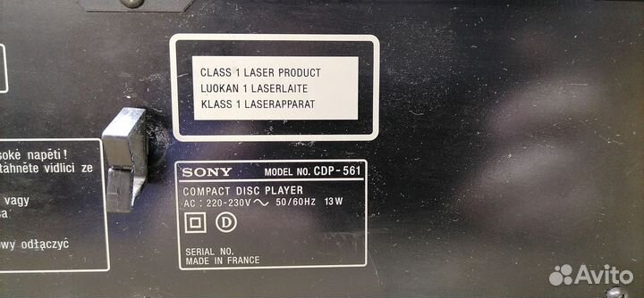 Cd проигрыватель sony cdp-561