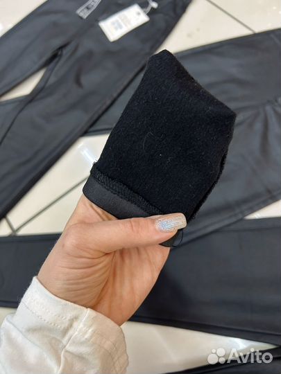 Кожаные леггинсы утепленные