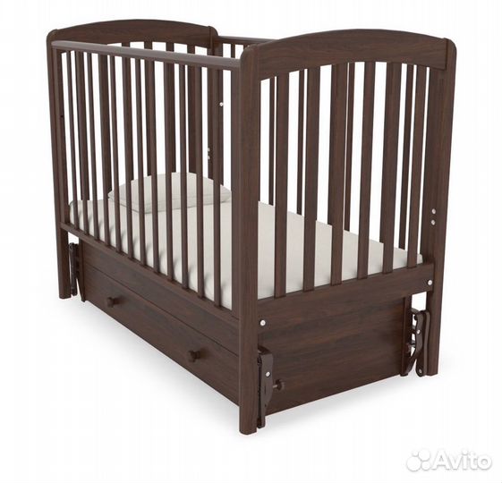Кроватка маятник до 3 лет с матрасом