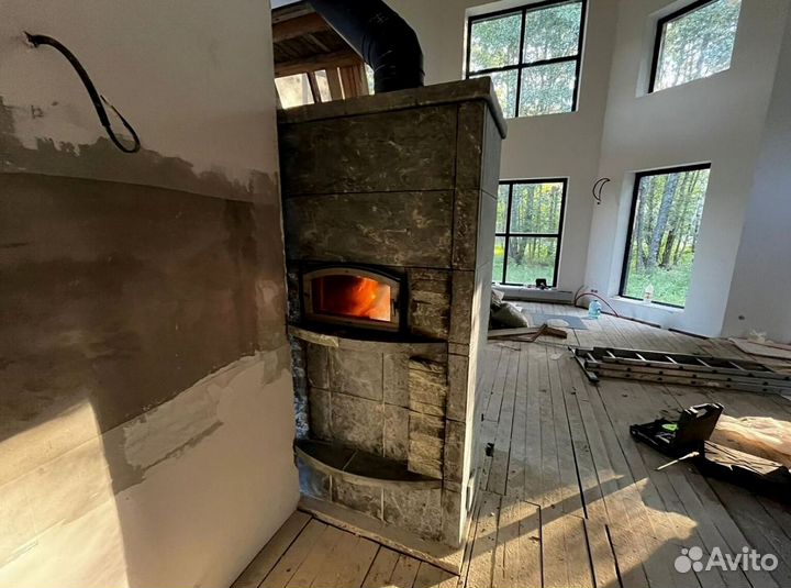 Печь камин полностью натуральный камень