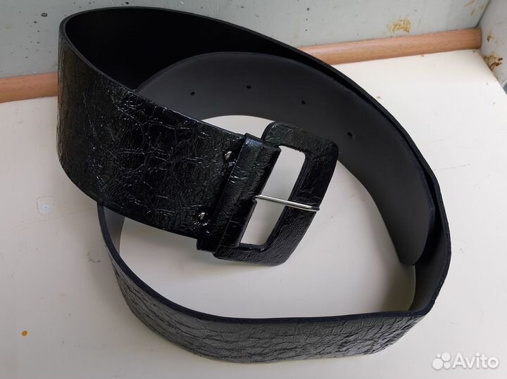 Ремень женский широкий, чёрный