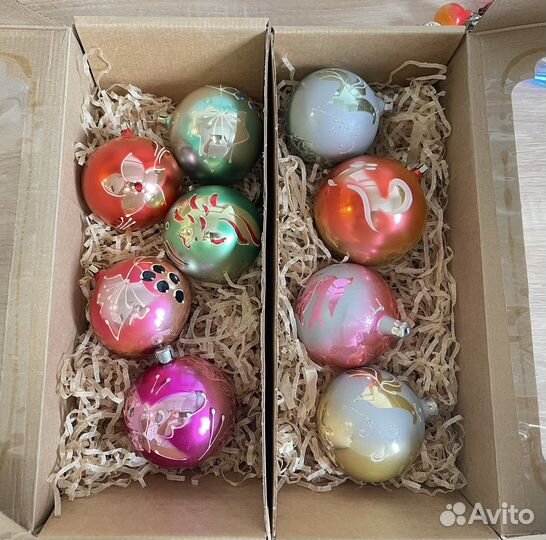 Елочные игрушки СССР наборы и верхушки