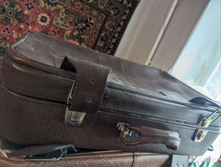 Три кожаных чемодана СССР большие