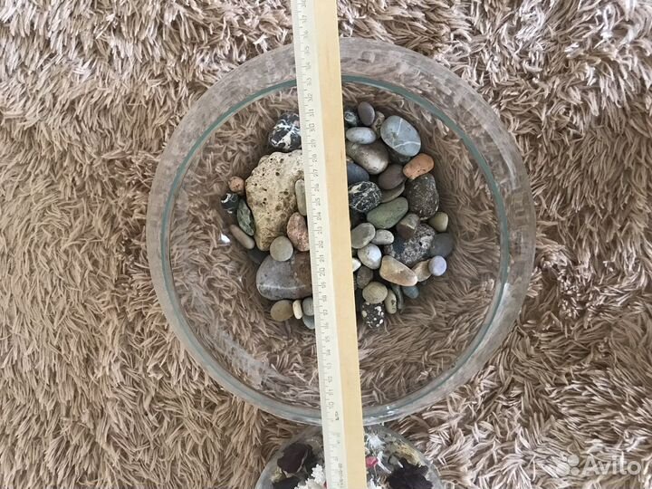 Вазы круглые стеклянные