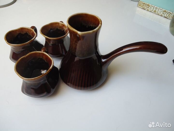 Кофейный набор Турка и чашечки Керамика