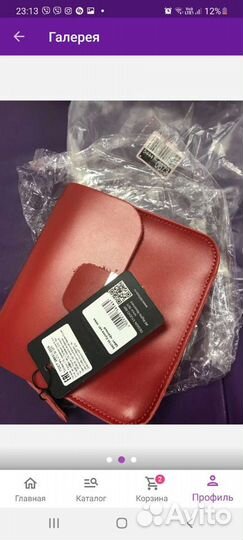 Новая красная Сумка натуральная кожа bb1