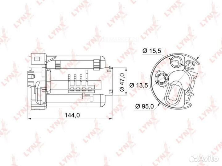Lynxauto LF-165M Фильтр топливный