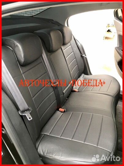 Чехлы Renault Fluence из экокожи чёрные Классика