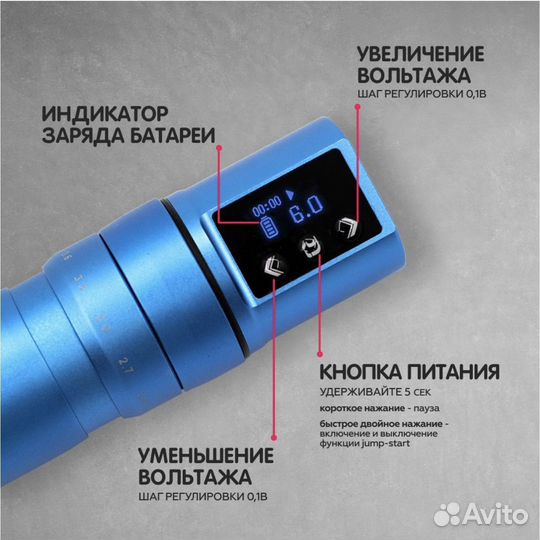 Машинка для перманента Defender Vector Baby Blue