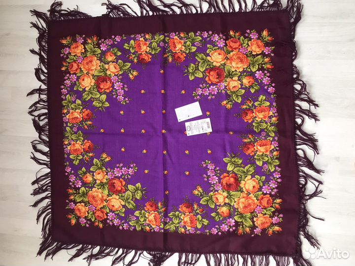 Платок палантин шерсть павлопосадкий