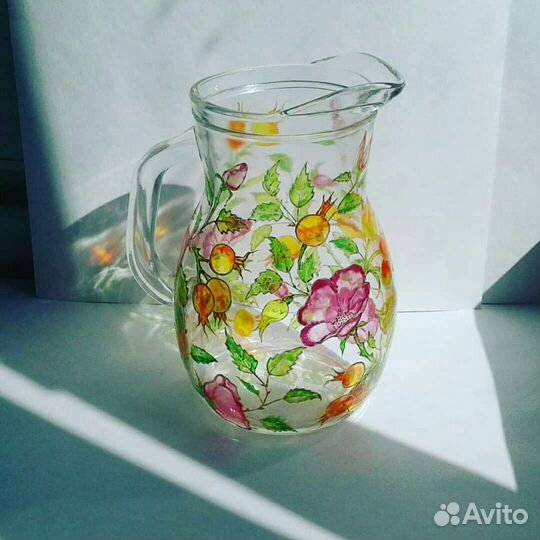 Кувшин с витражной росписью