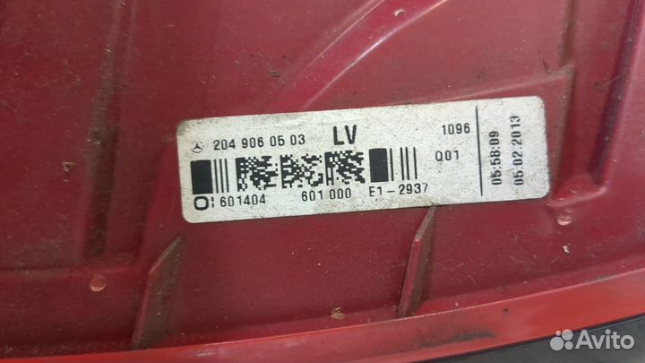 Фонарь (задний) Mercedes C W204, 2012
