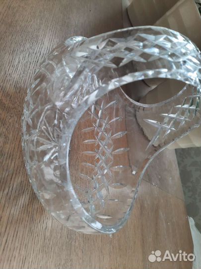 Ваза корзина хрустальная 23 на 19