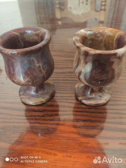 Рюмки из оникса 3 шт