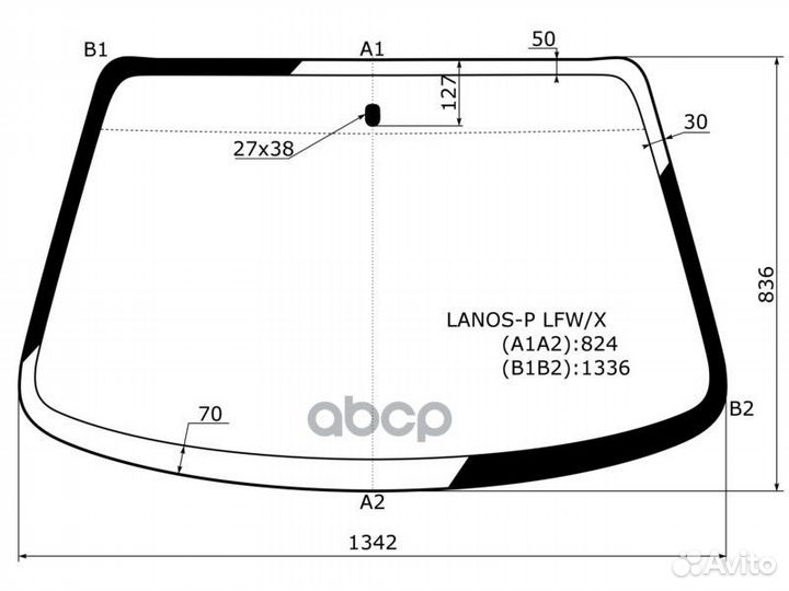 Стекло лобовое daewoo/chevrolet lanos 4/5D 05-0
