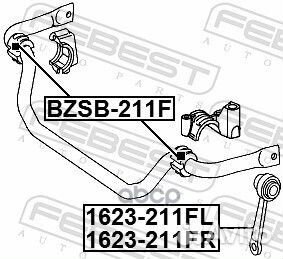 Тяга переднего стабилизатора R febest 1623-211F