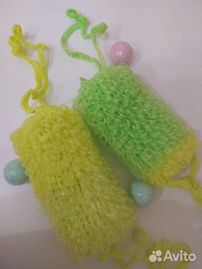 Мочалка ручной работы с длинными ручками