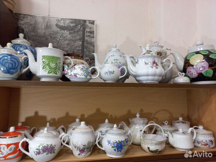 Чайник заварочный, сахарница, самовар