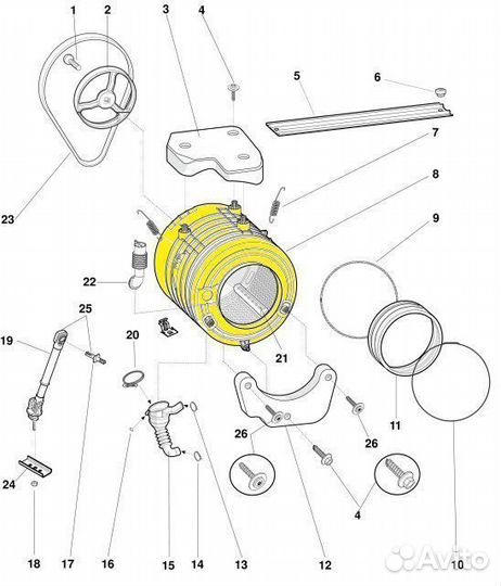 Бак 113810 стиральной машины Ariston/Indesit