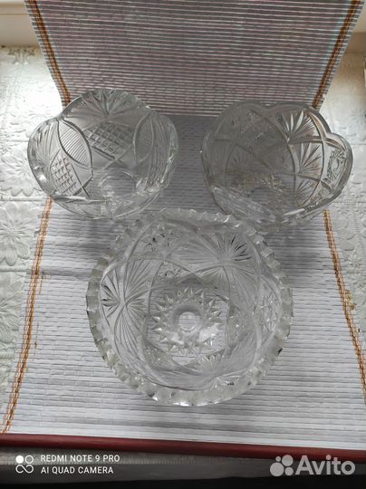 Хрустальная салатница СССР