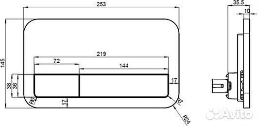 Кнопка Villeroy & Boch Viconnect 9224 9061 хром