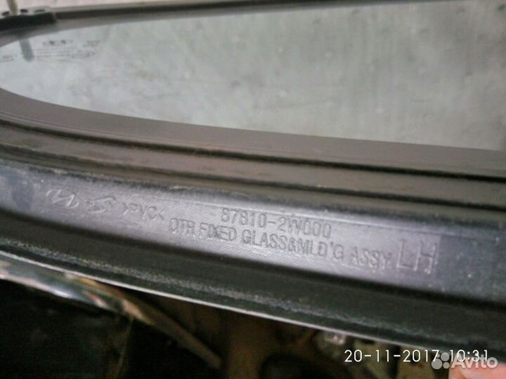 Hyundai santa fe стекло боковины левое
