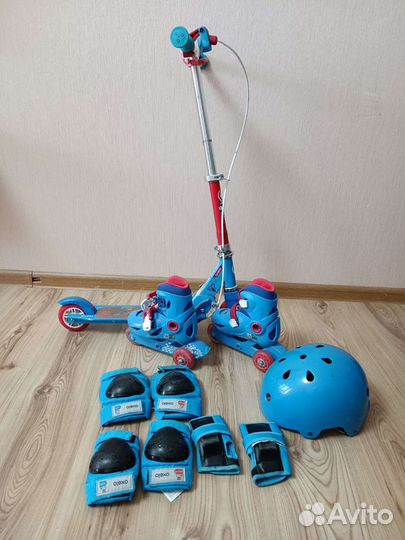 Самокат ролики шлем защита