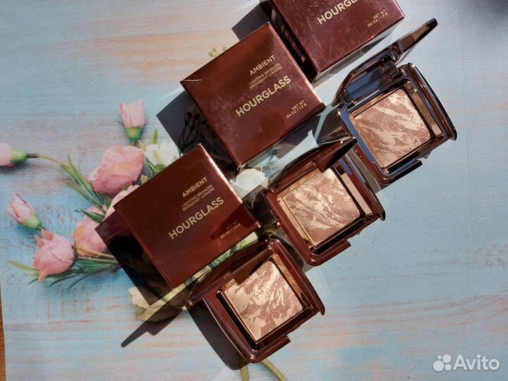 Hourglass палетка,пудра,хайлайтер,румяна,бронзер