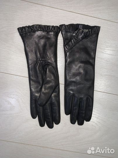Перчатки женские кожаные зимние