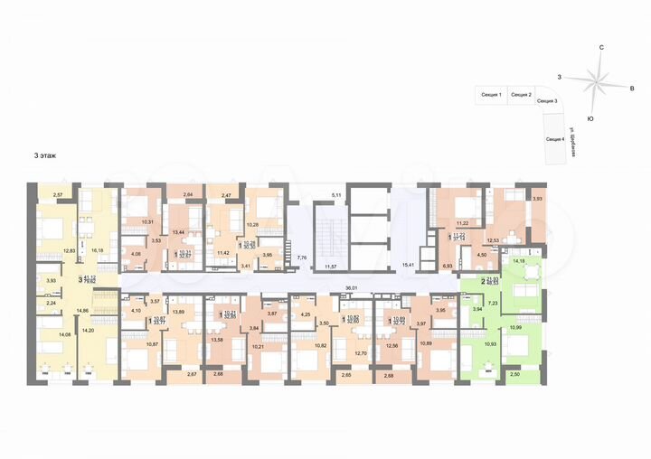 2-к. квартира, 58,8 м², 3/23 эт.