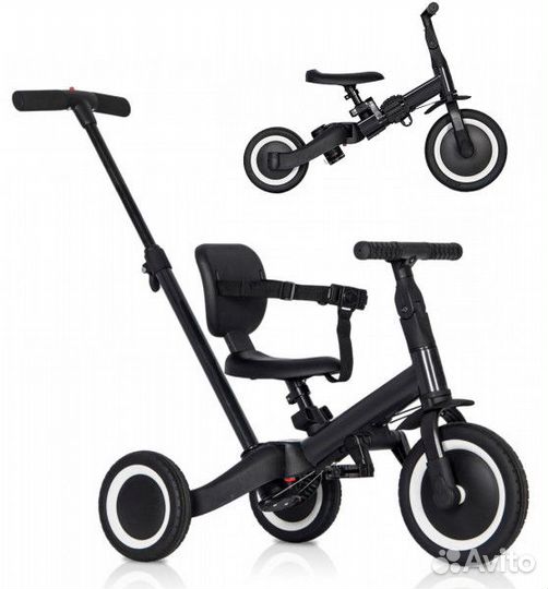 Детский беговел-велосипед 4в1 black