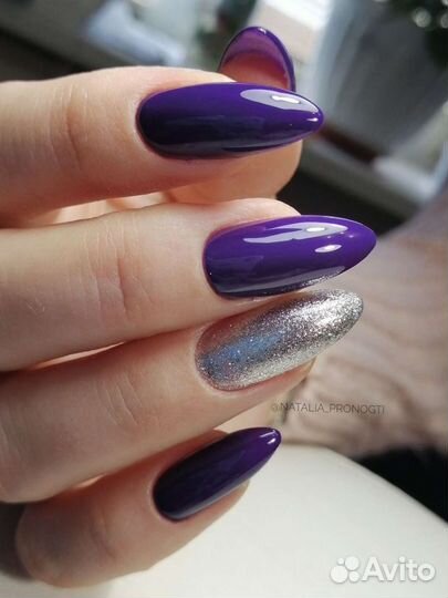 Комби-маникюр, наращивание ногтей гелем