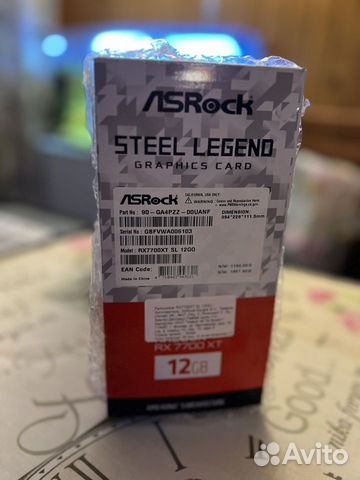 Видеокарта rx7700xt steel legend, новая объявление продам