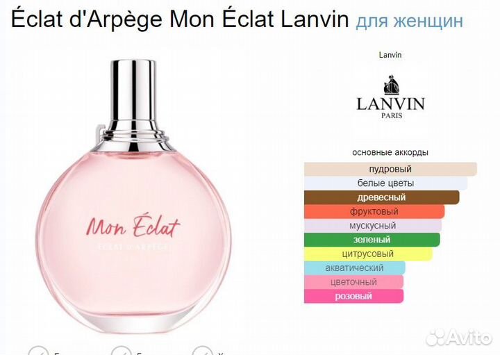 Оригинал lanvin Mon Éclat D'Arpège Духи Ланвин