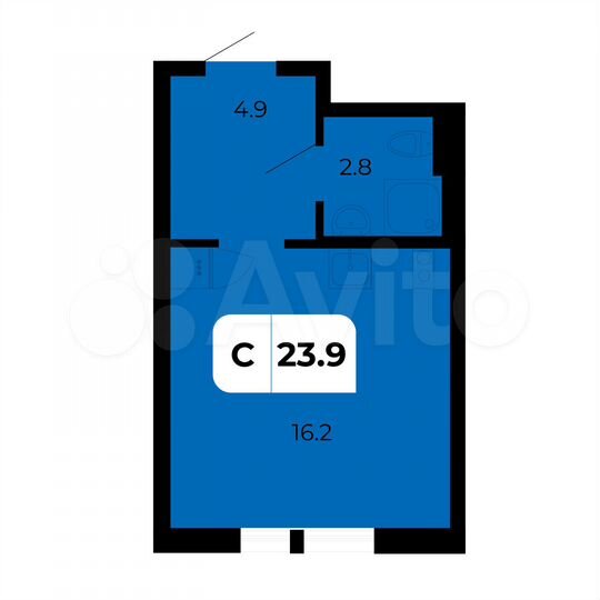 Квартира-студия, 23,9 м², 18/19 эт.