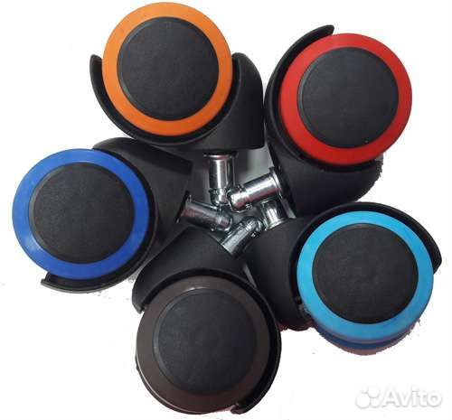 Ролики для офисного кресла цветные