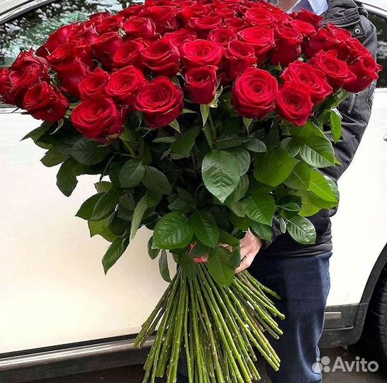 Розы высокие Доставка цветов