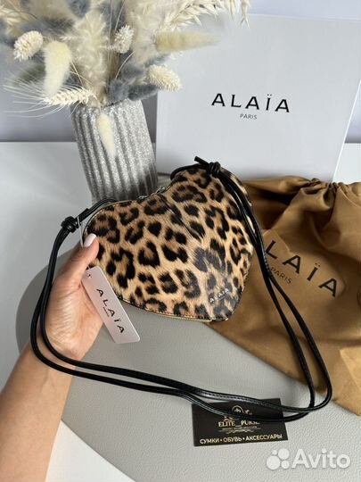Сумка сердце Alaia леопардовый принт