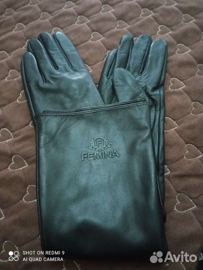 Перчатки женские кожаные новые длинные
